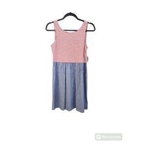 Old Navy Girl Plus10/12 Striped Blue Sleeveless Pullover Dress  New 2179